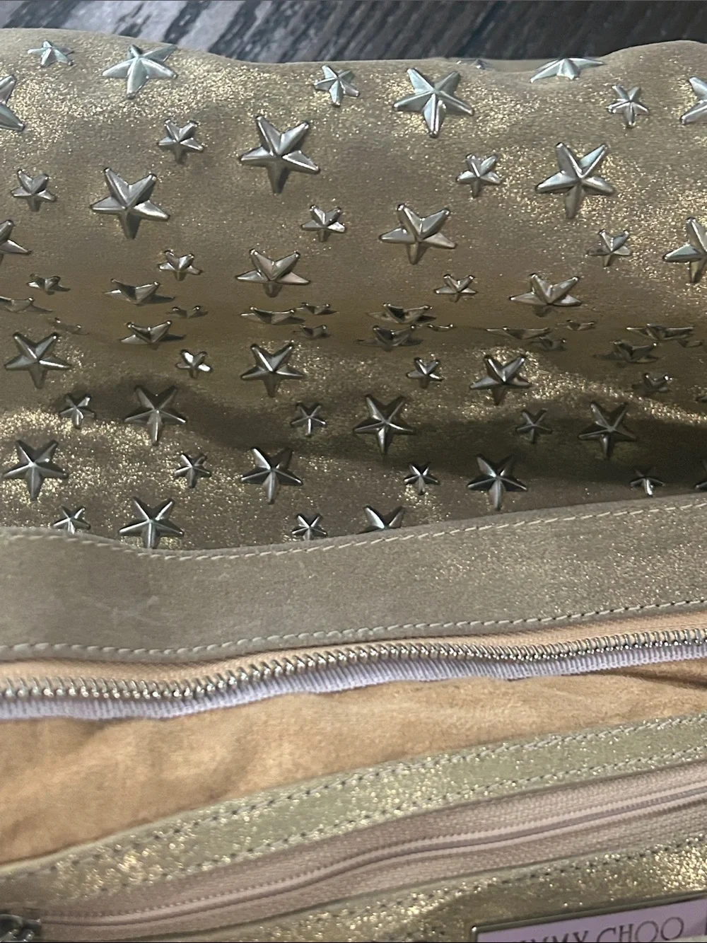 Jimmy Choo “SKY” Star-Studded Hobo Bag